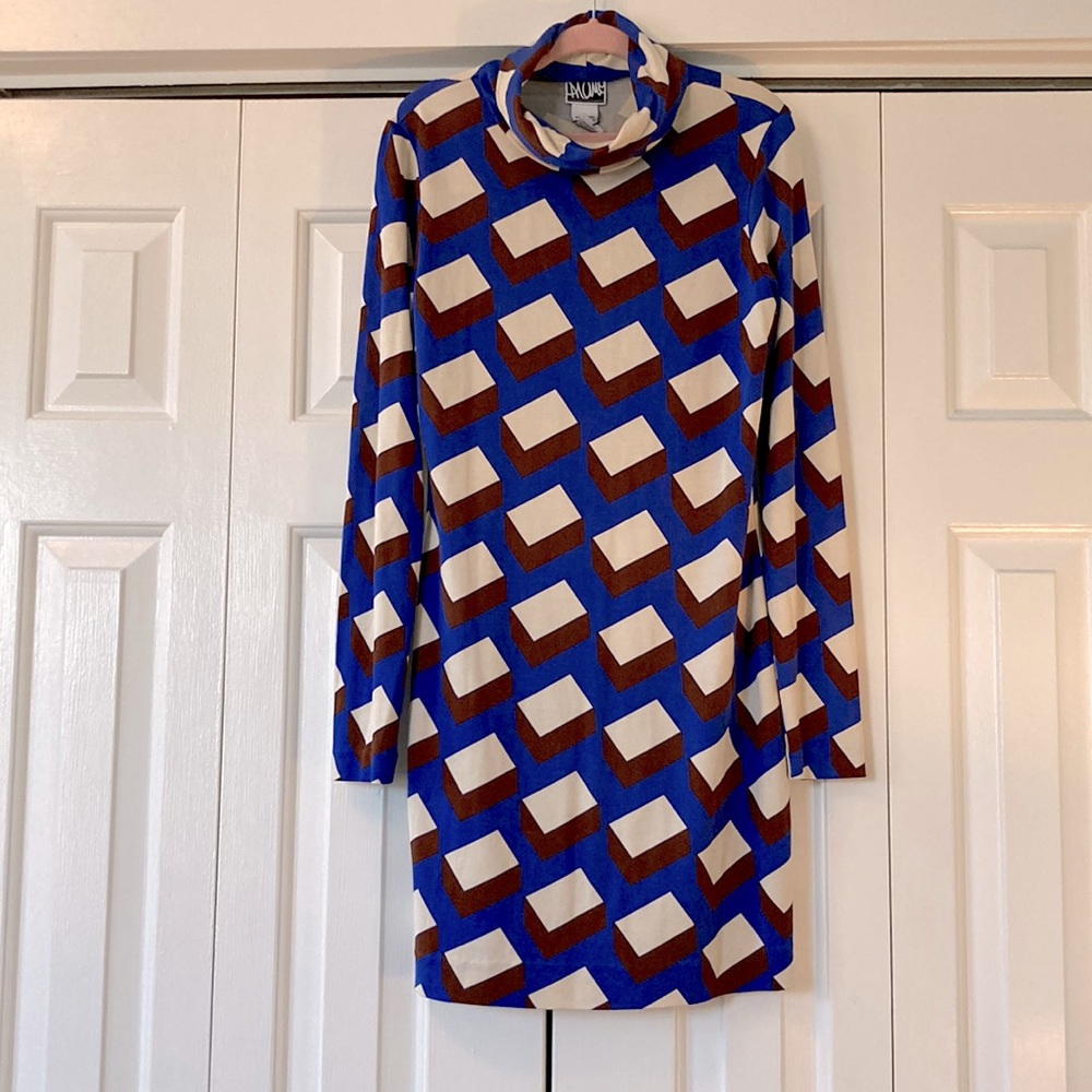 DVF shift dress geometric artsy contemporary Art Deco midcentury 60s 70s vintage